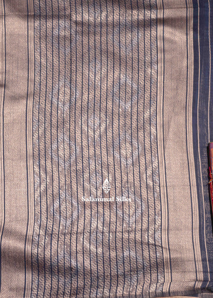 Navy Blue Colour Cotton Mix Saree With Fancy Border