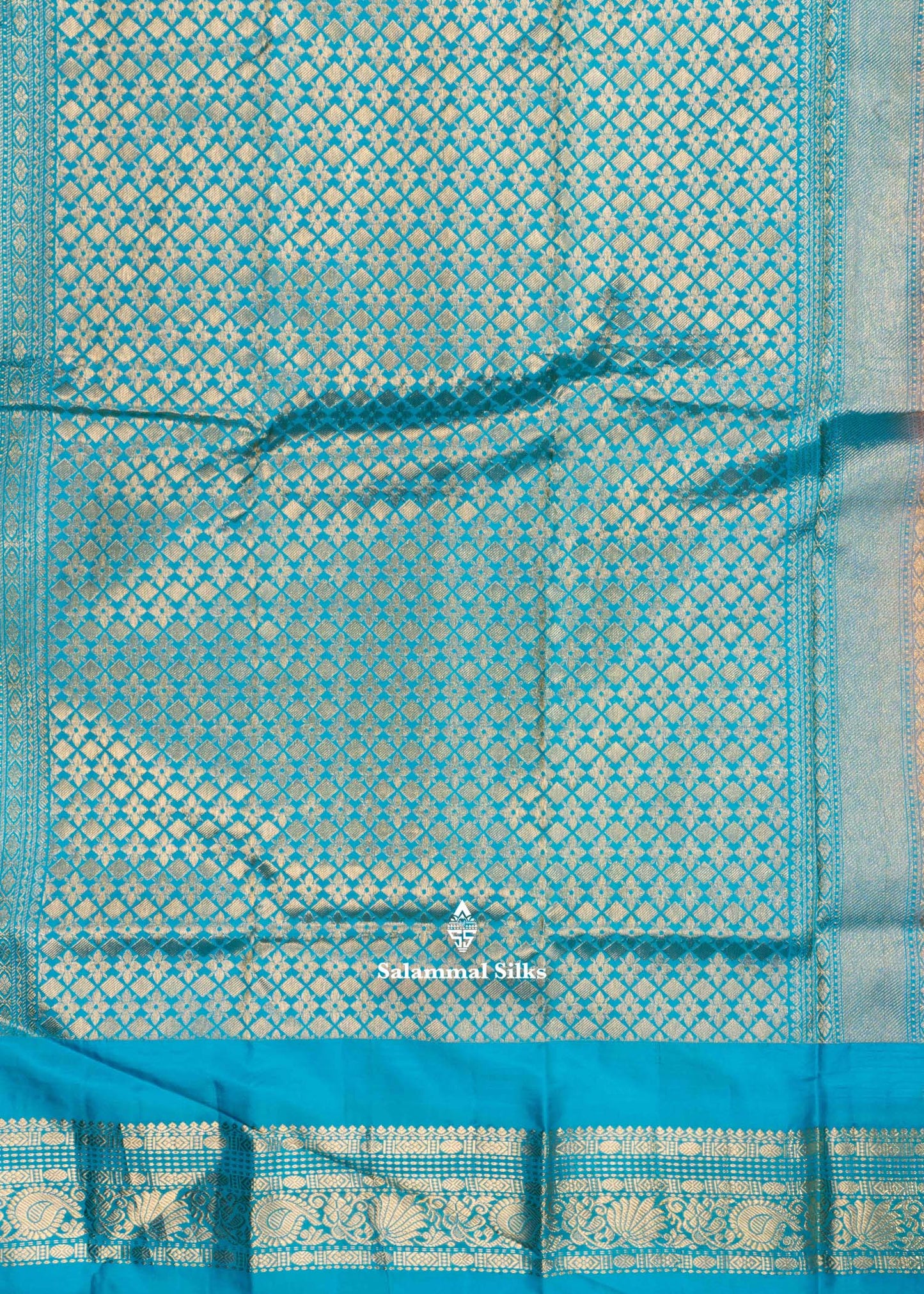 Kanjivaram Light Brown Pure Silk Saree With Sapphire Green Blouse