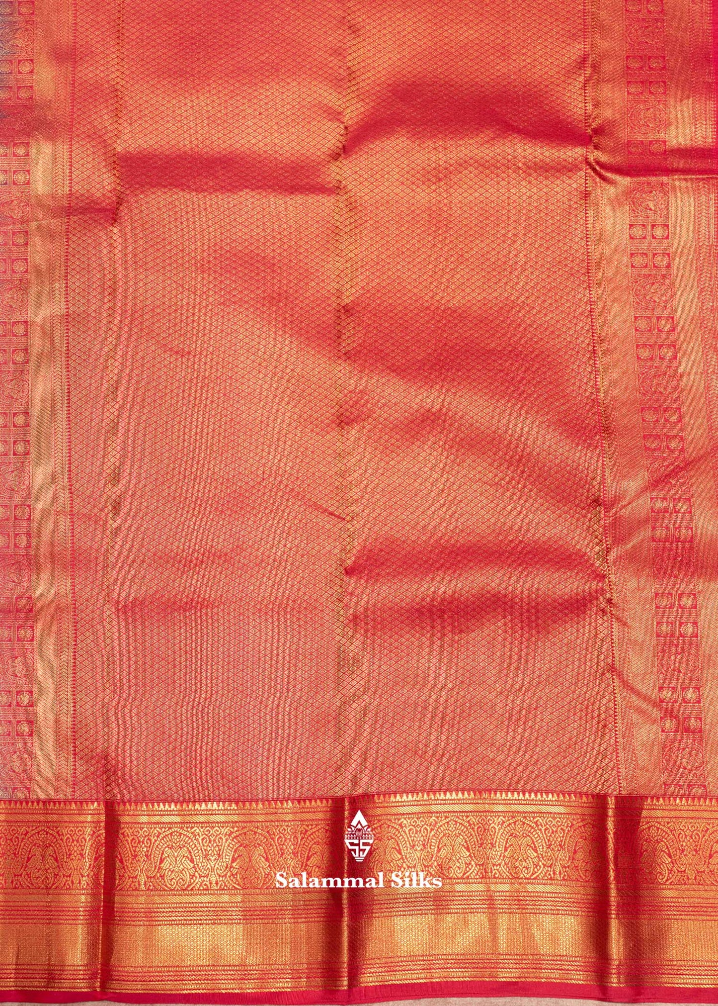 Sapphire Green Colour Kanjivaram Pure Silk Saree With Gold Zari Border