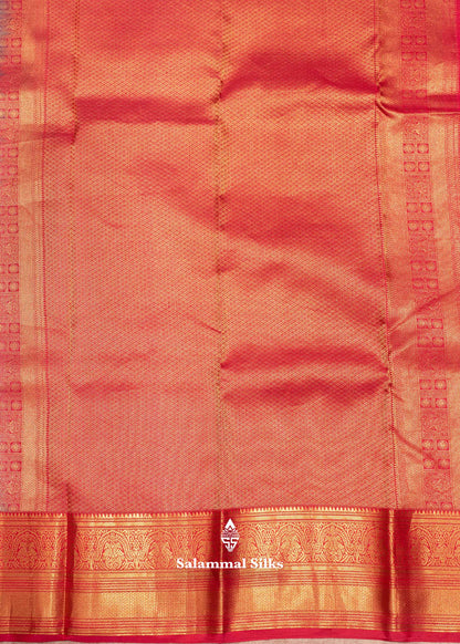 Sapphire Green Colour Kanjivaram Pure Silk Saree With Gold Zari Border