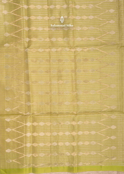 Kanjivaram Pista Green Colour Kora Pure Silk Saree With Blouse