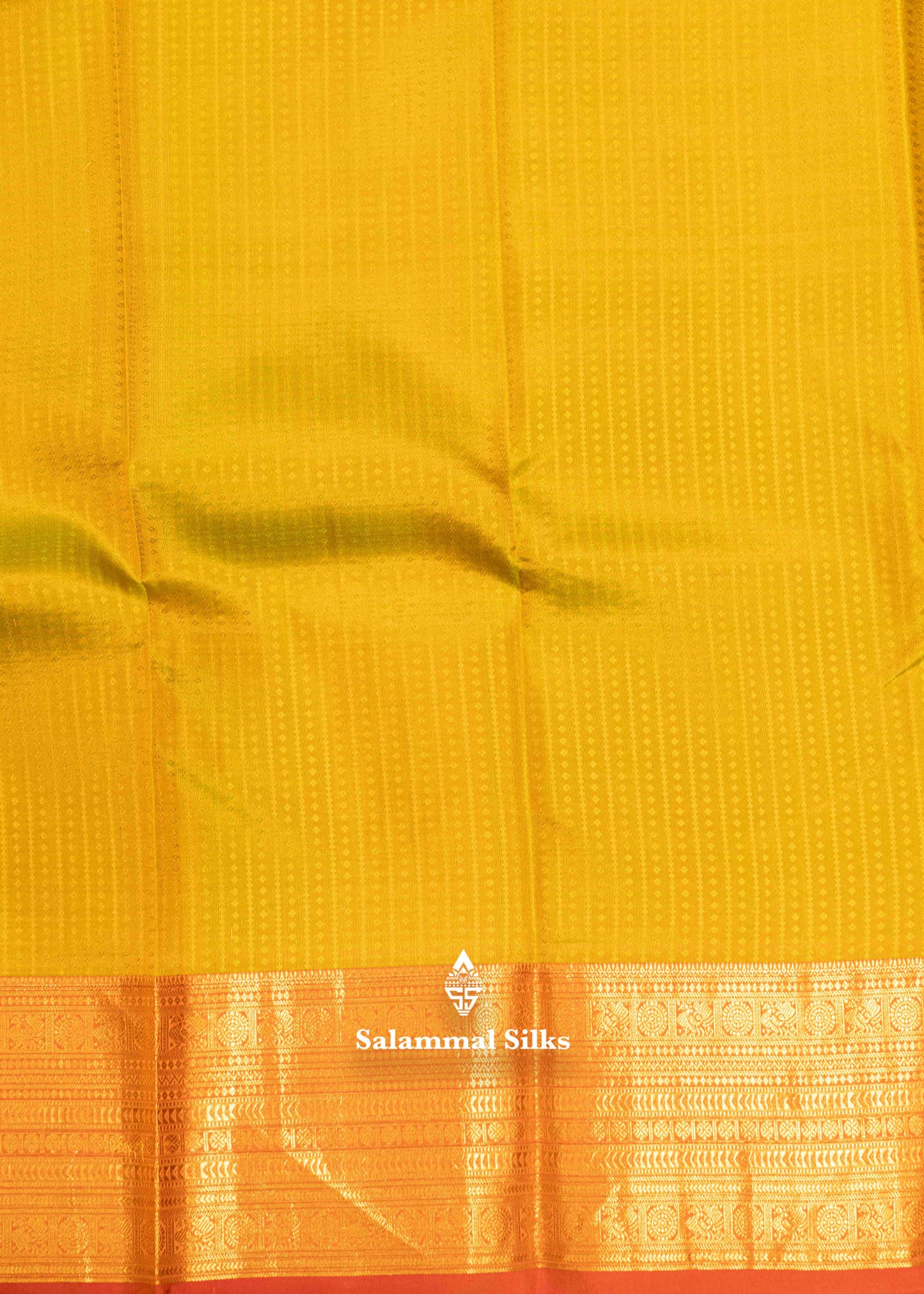 Manthulir Yellow Pure Kanjivaram Silk Saree With Traditional Gold Zari Border