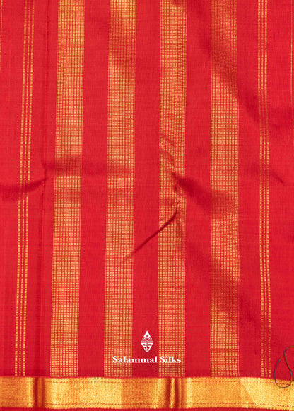 Dark Maroon Colour Kanjivaram Pure Silk Saree With Small Border