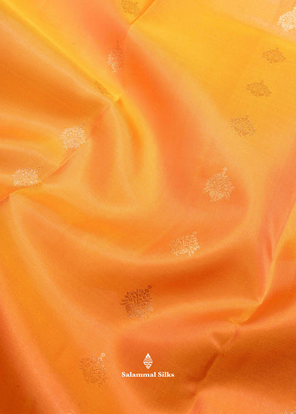 Kanjivaram Mango Yellow Pure Silk Saree With Bottle Green Blouse