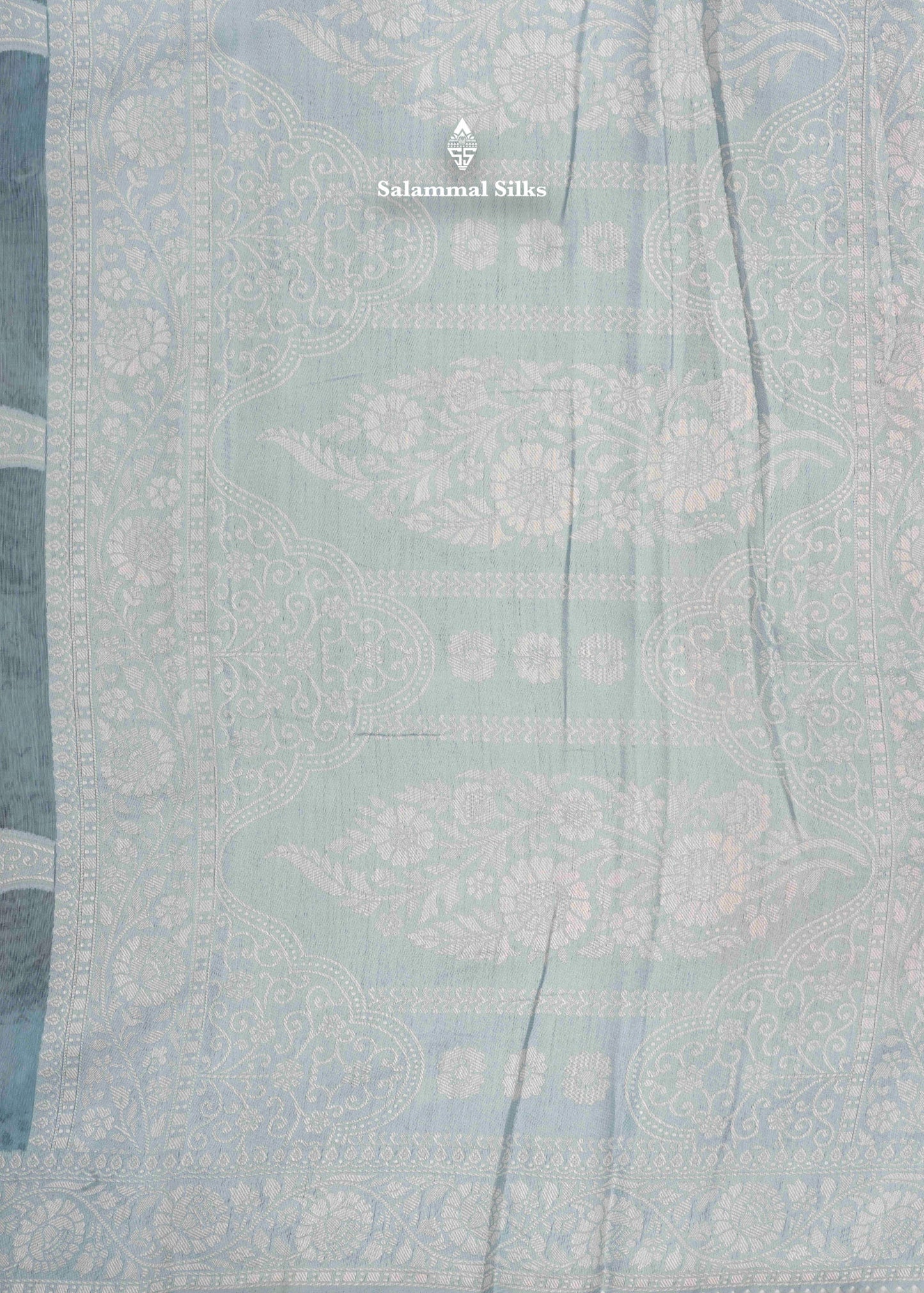 Pastal Blue Fancy Cotton Mix Saree With Thread Work Border