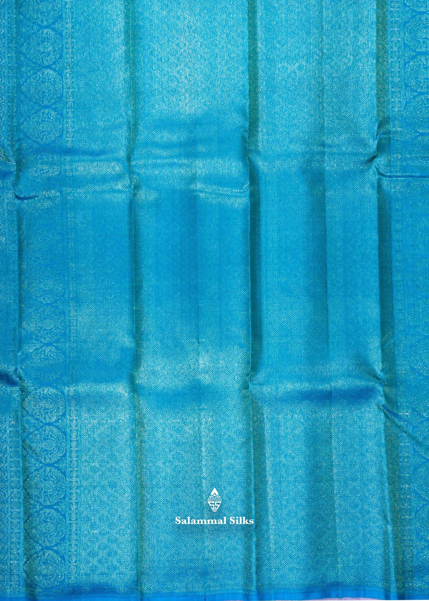 Kanjivaram Violet Pure Silk Saree With Sapphire Green Blouse