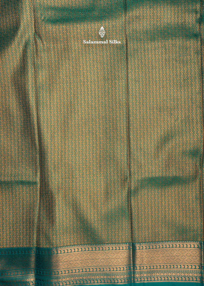 Navy Blue Semi Silk Saree With Copper Zari Traditional Long Size Border