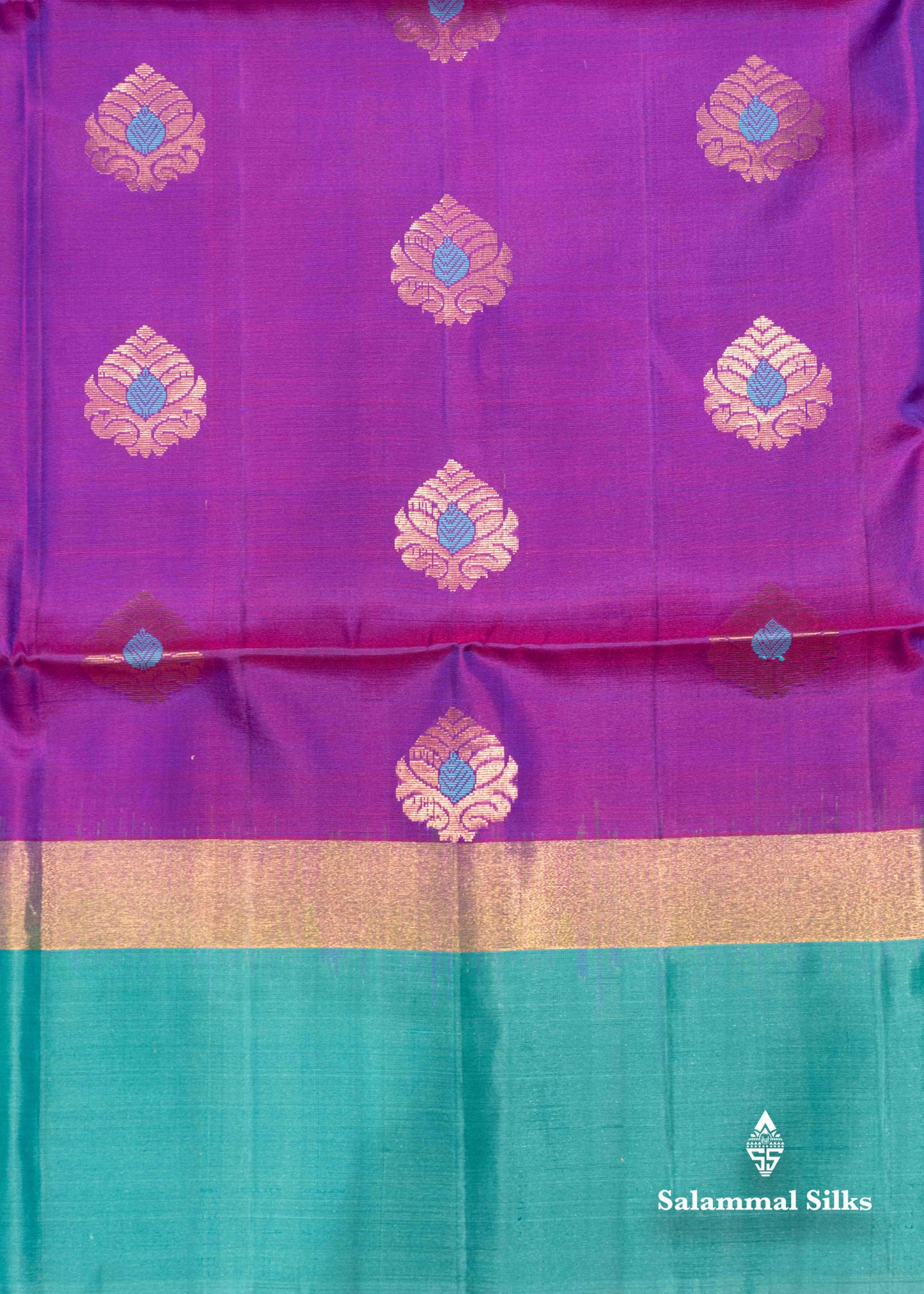 Violet Colour Pure Kanjivaram Soft Silk Saree With Rexona Green Border