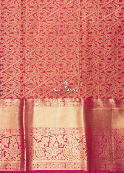 Olive Blue Semi Silk Saree With Copper Zari Border