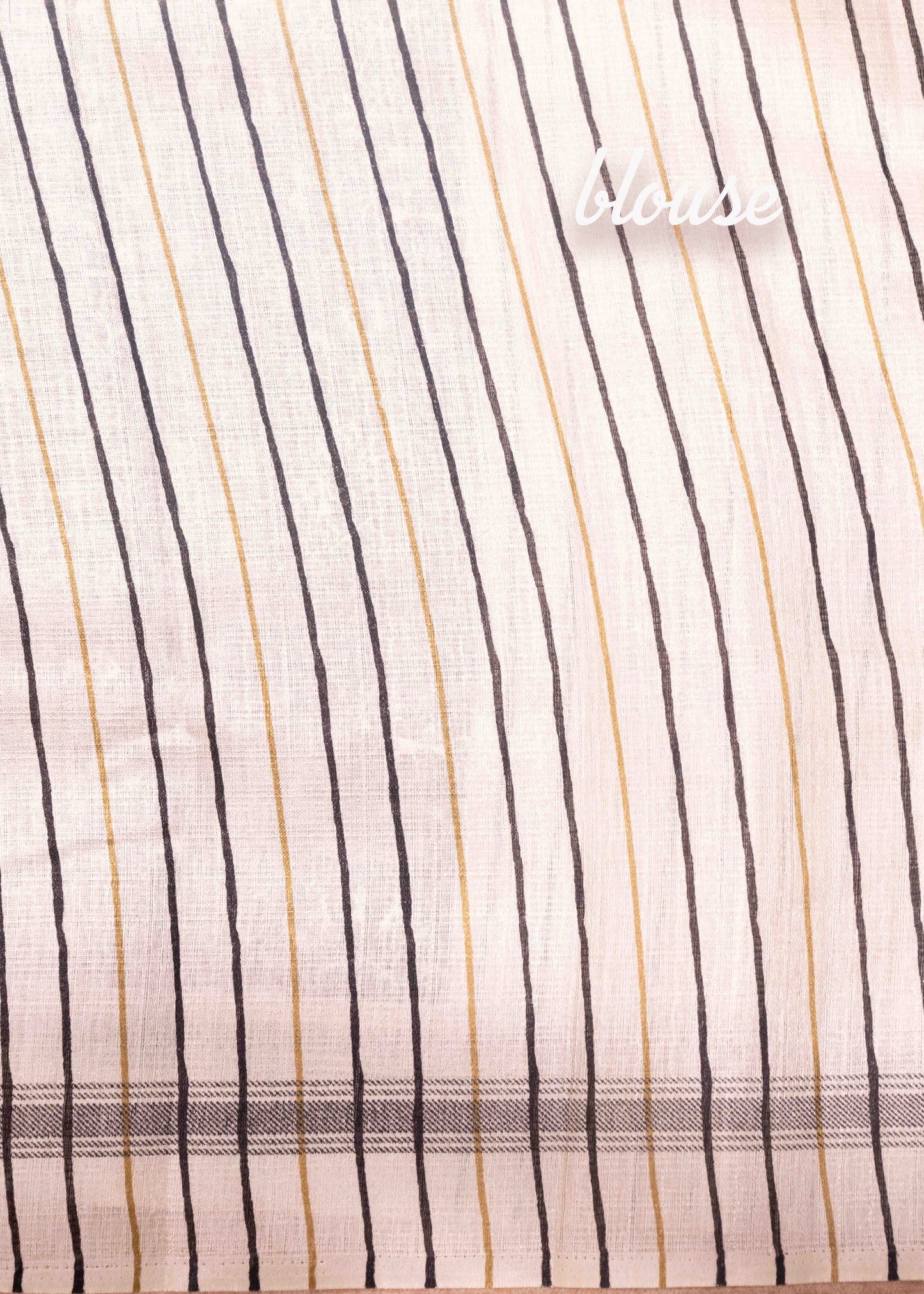 Black Colour Fancy Semi Tussar Saree With Cream Border