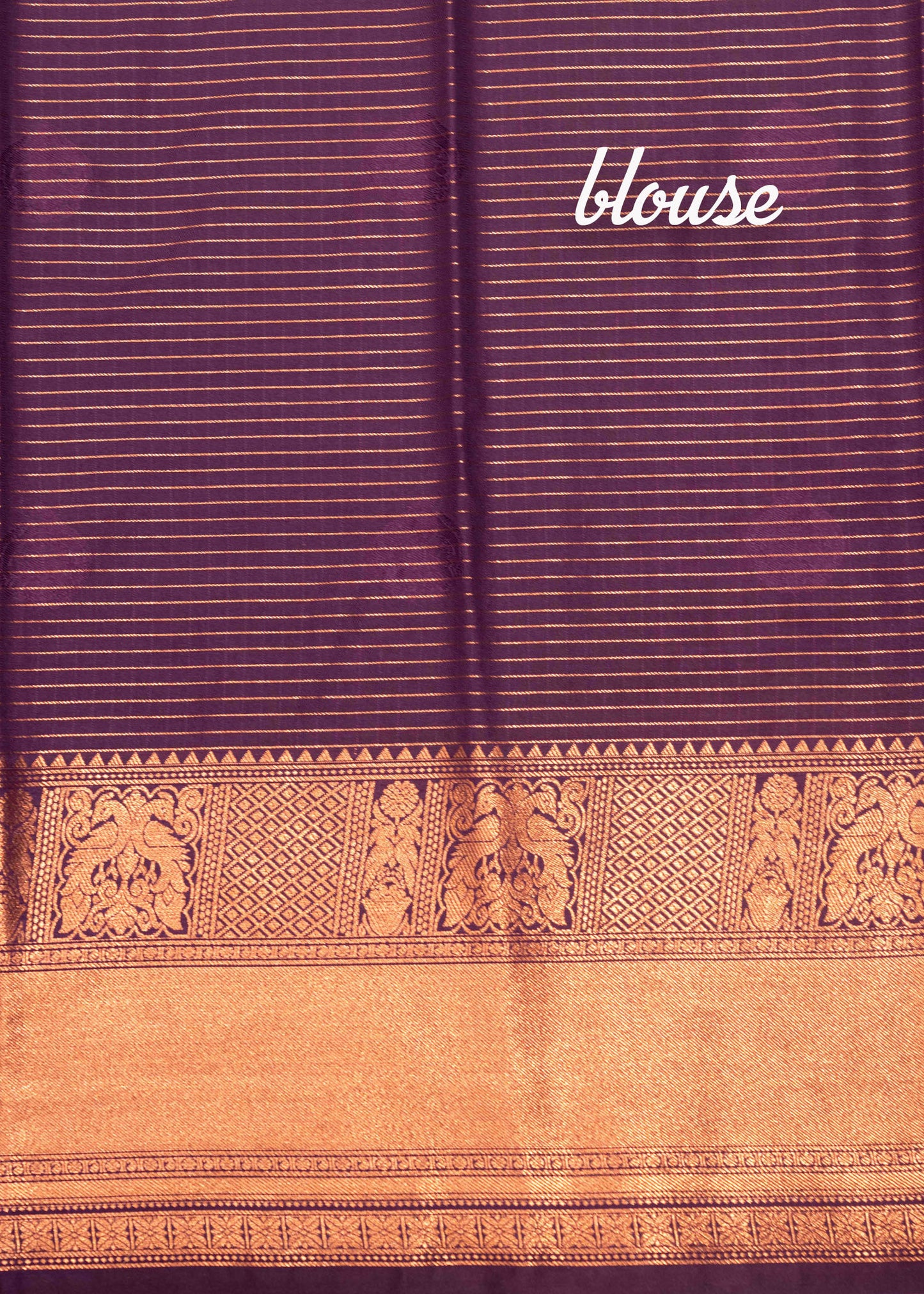 Rexona Green Colour Small Checks Semi Silk Saree With Violet Blouse