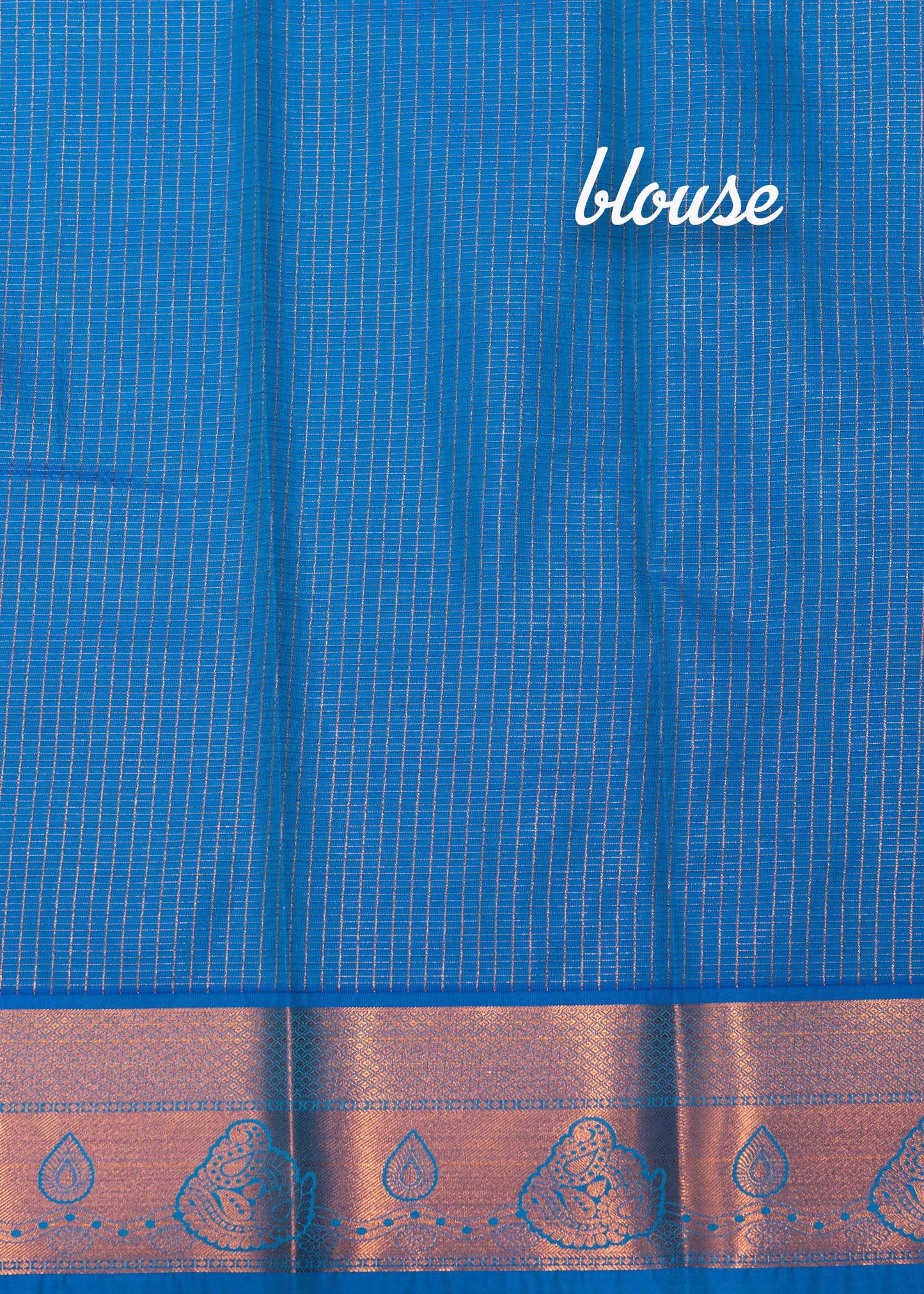 Violet Colour Small Checks Semi Silk Saree With Blue Border
