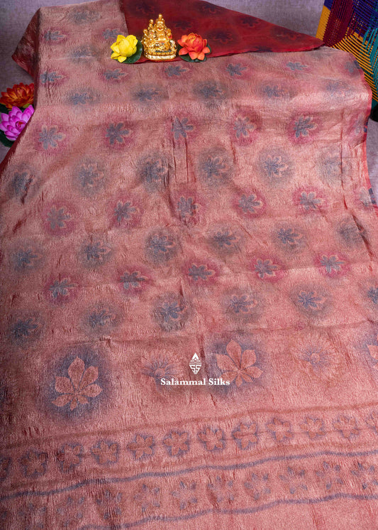 Maroon Shade Color Premium Crush Fancy Saree with Blouse