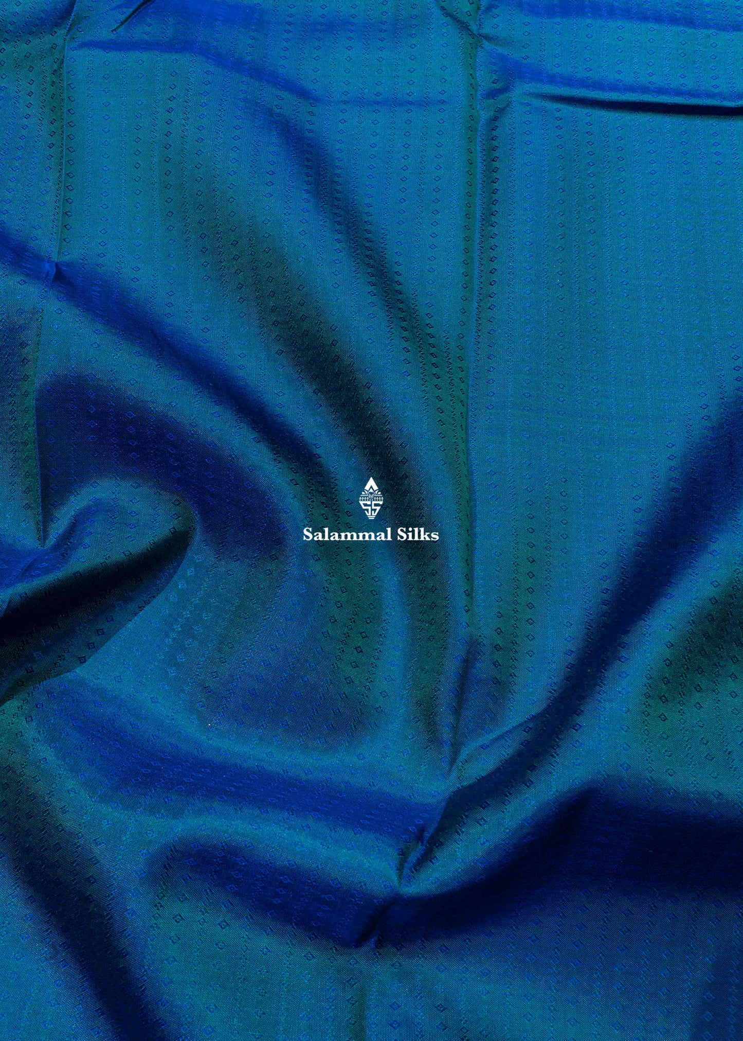 Kanjivaram Peacock Blue Pure Silk Saree With Traditional Gold Zari Border