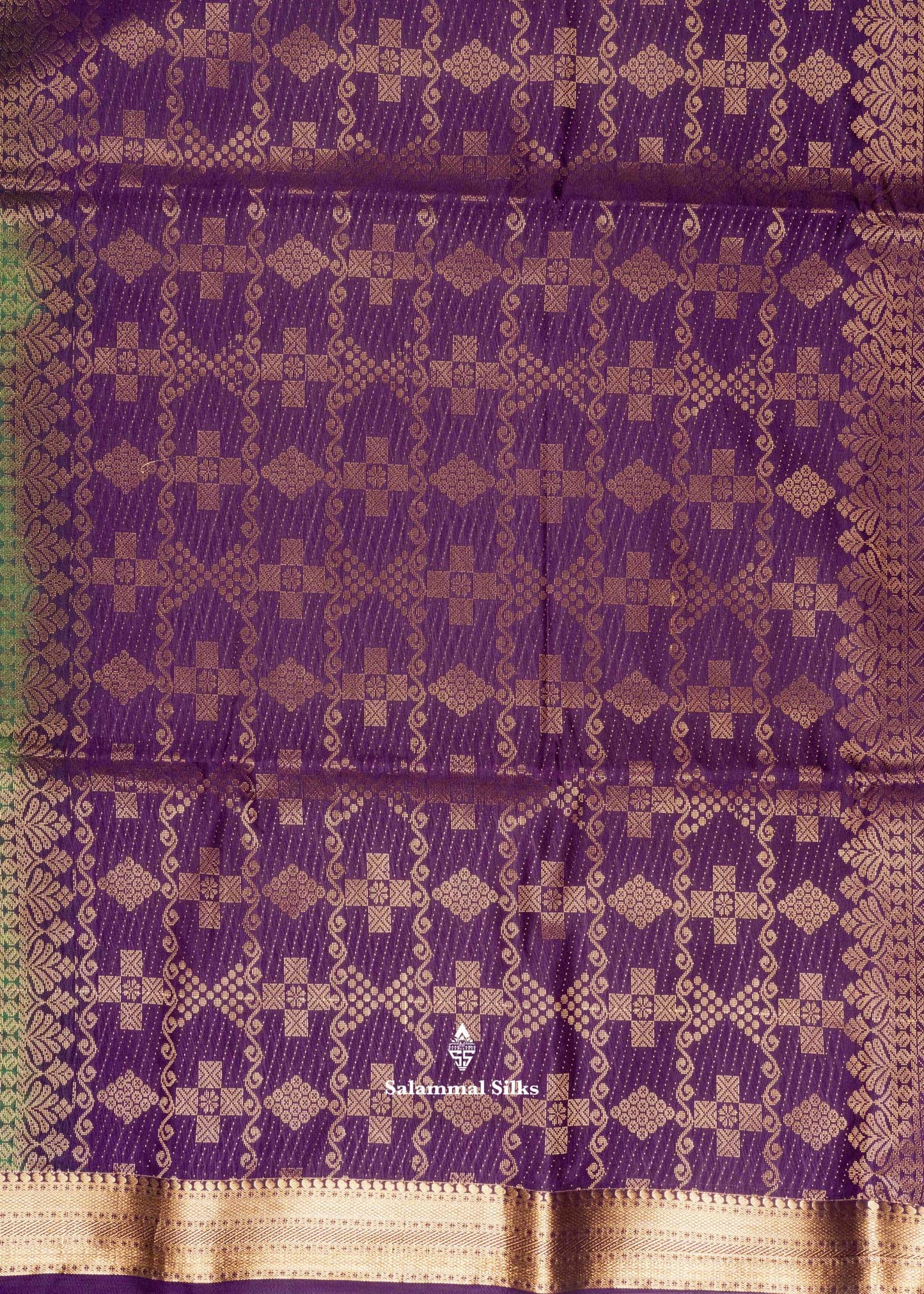 Green Colour Semi Soft Silk Saree With Violet Blouse