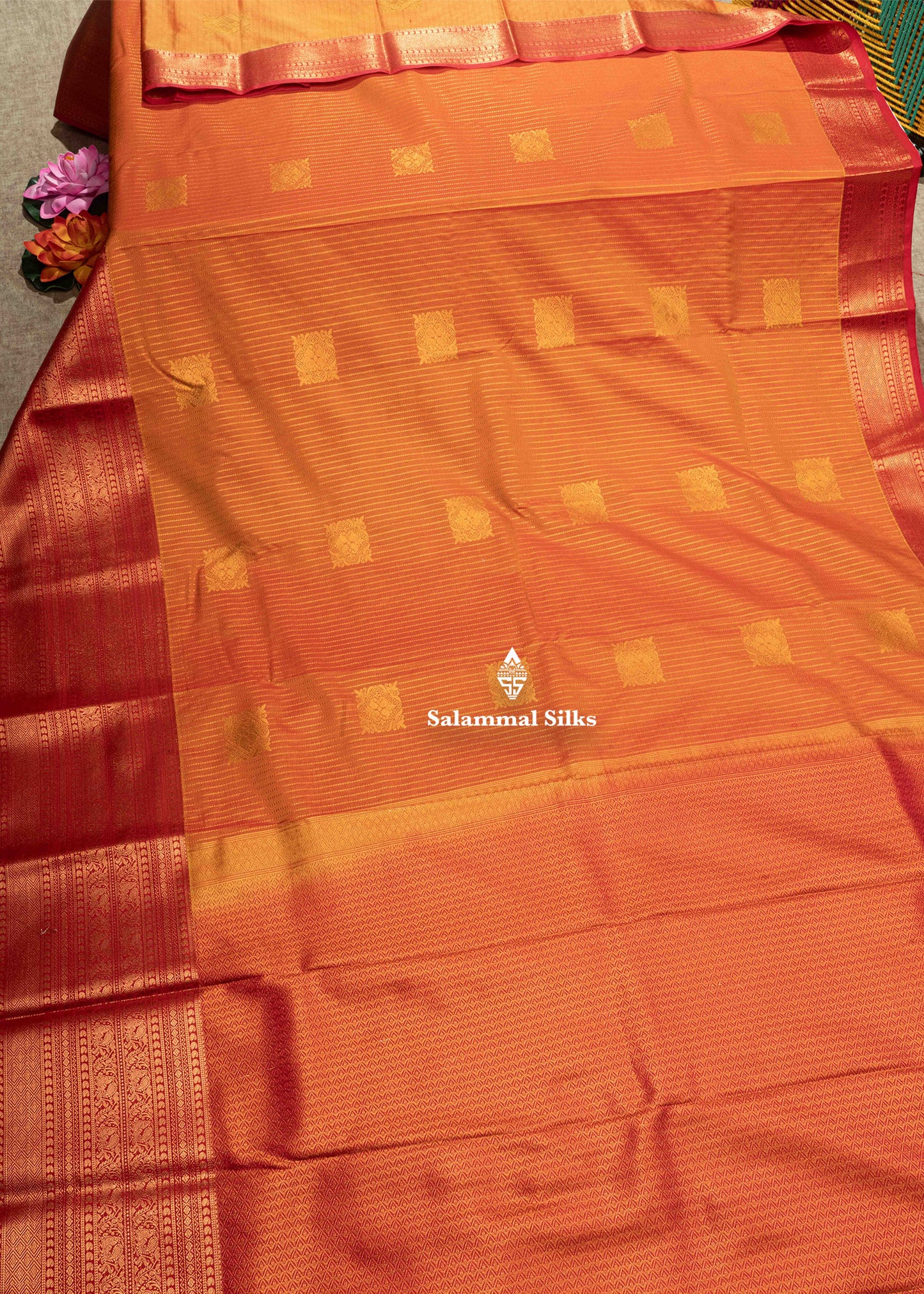 Navy Blue Semi Silk Saree With Copper Zari Traditional Long Size Border