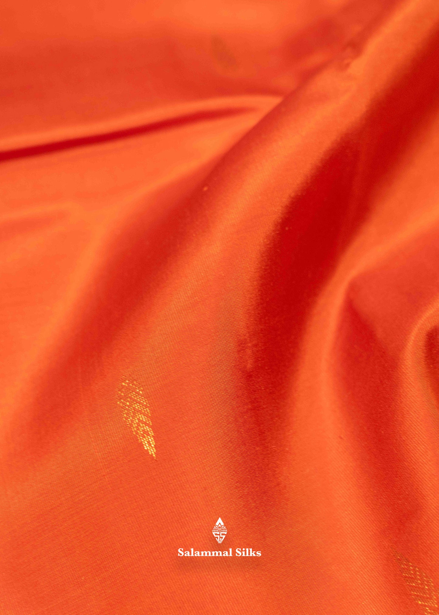 Orange Shade Pure Kanjivaram Silk Saree With Fancy Green Border