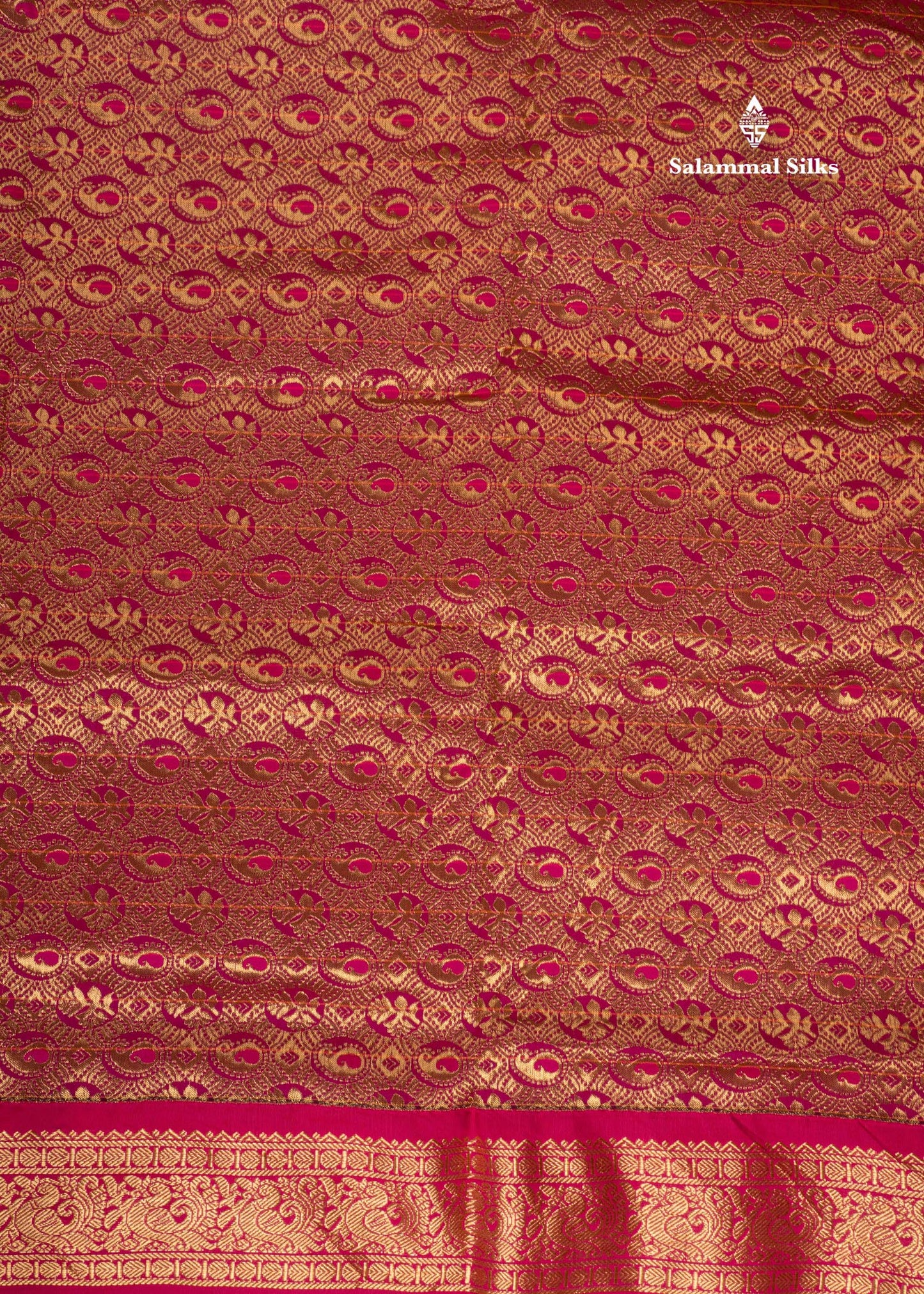 9 Yards Semi Silk Saree Army Green Colour with Pink Border