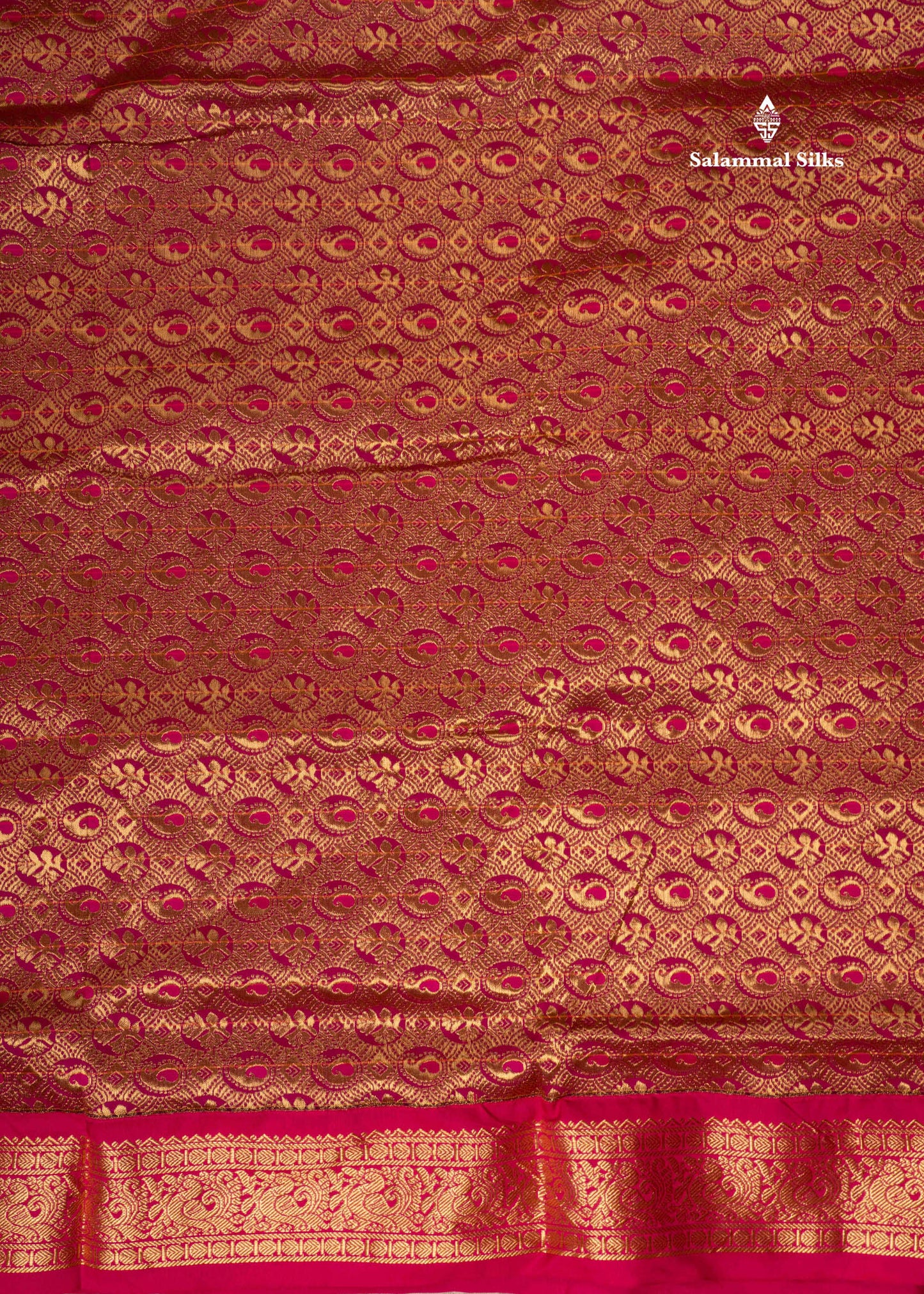 9 Yards Semi Silk Saree Army Green Colour with Pink Border