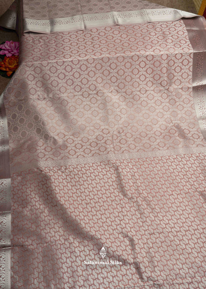 Light Pink Bridal Semi Silk Saree With Blouse