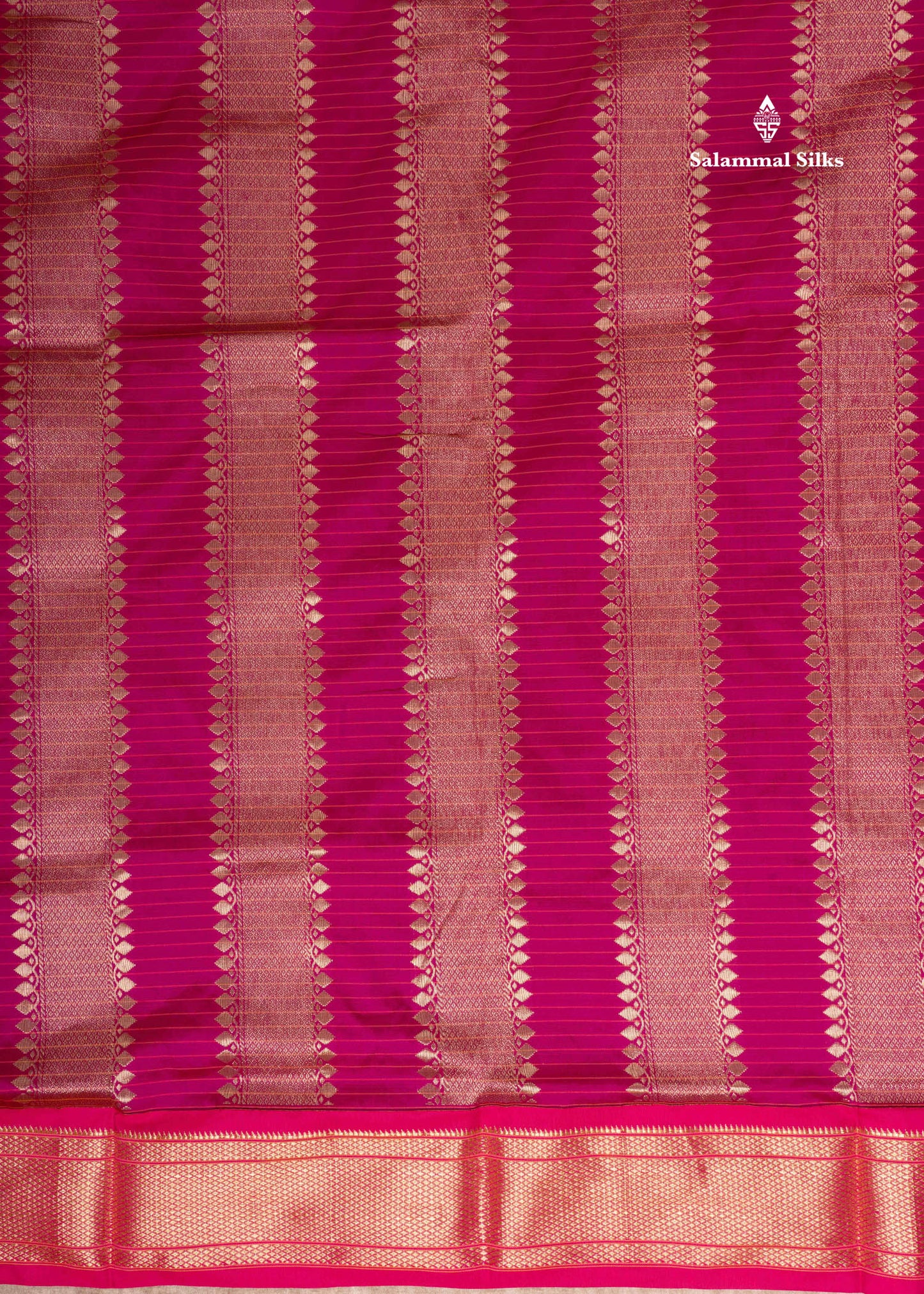 9 Yards Semi Silk Saree Violet Colour with Pink Border