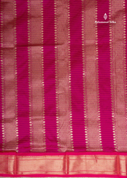 9 Yards Semi Silk Saree Violet Colour with Pink Border