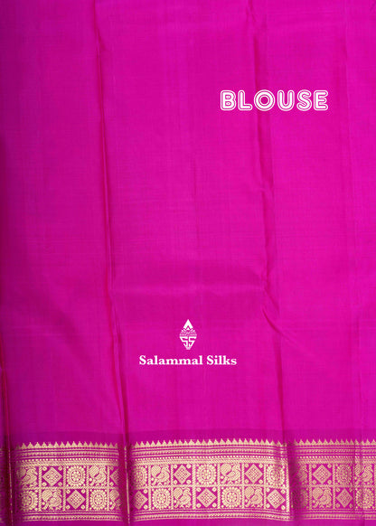 Kanjivaram Pure Silk Saree Violet With Pink Blouse