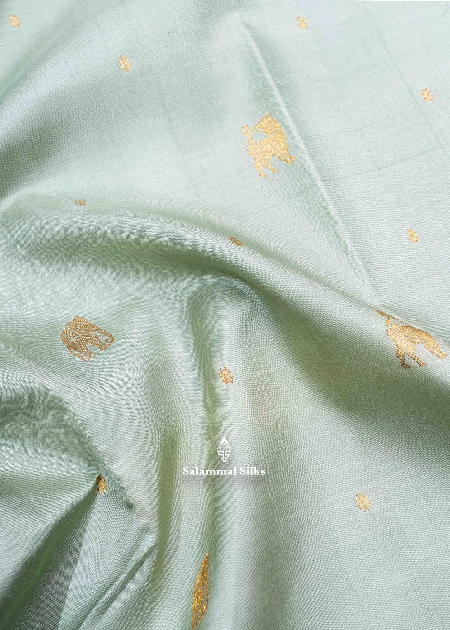 Kanjivaram Elaichi Green Pure Silk Saree With Onion Pink Blouse