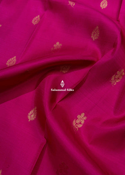 Kanjivaram Pink Colour Pure Silk Saree With Violet Blouse