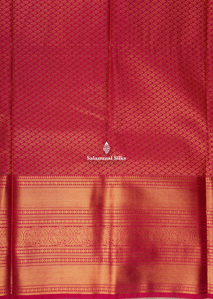 Peacock Green Semi Silk Saree With Pink Blouse