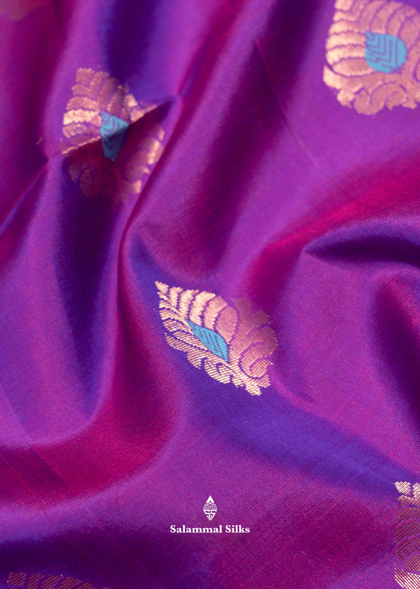 Violet Colour Pure Kanjivaram Soft Silk Saree With Rexona Green Border