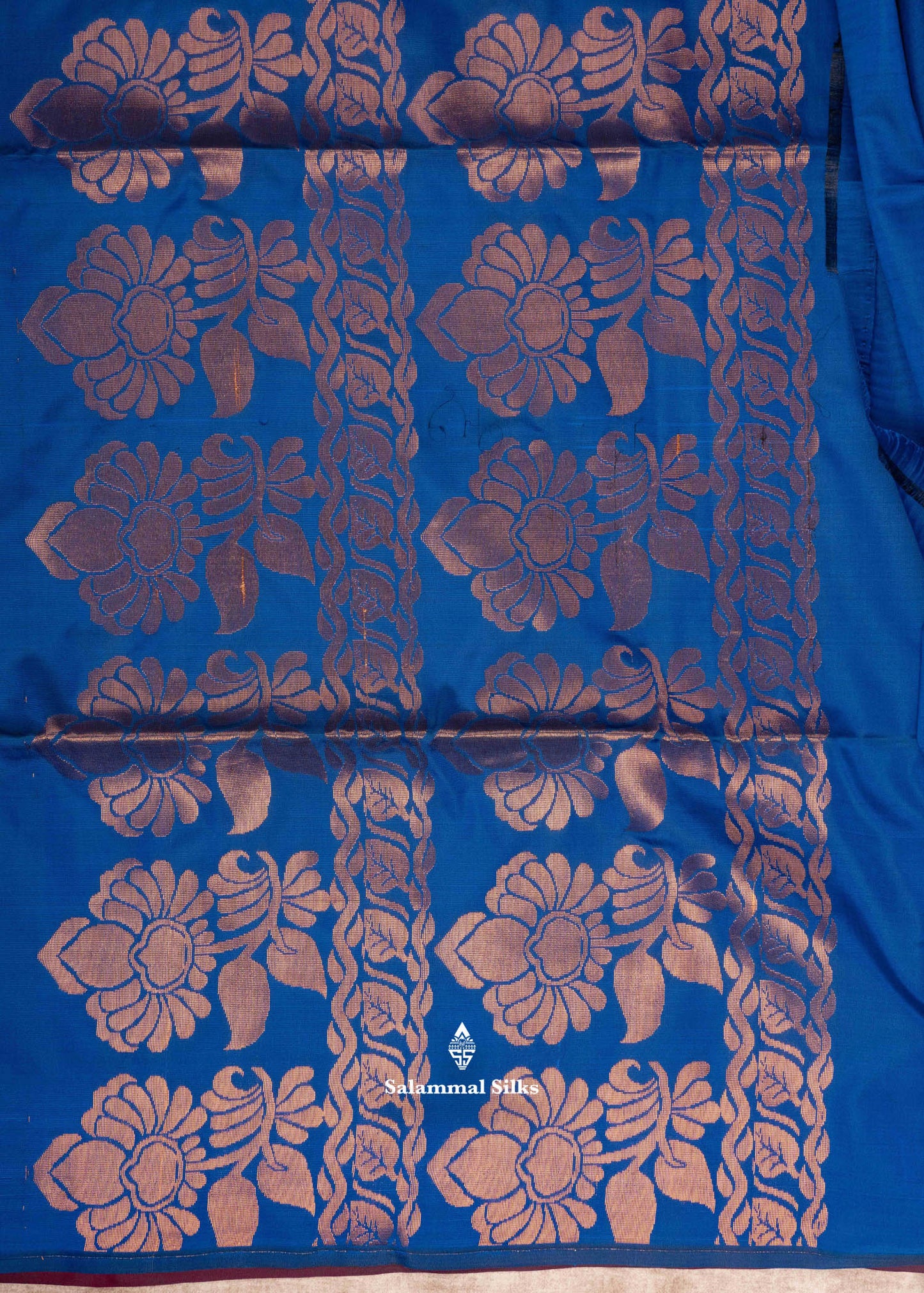 Maroon Colour Semi Soft Silk Saree With Royal Blue Blouse