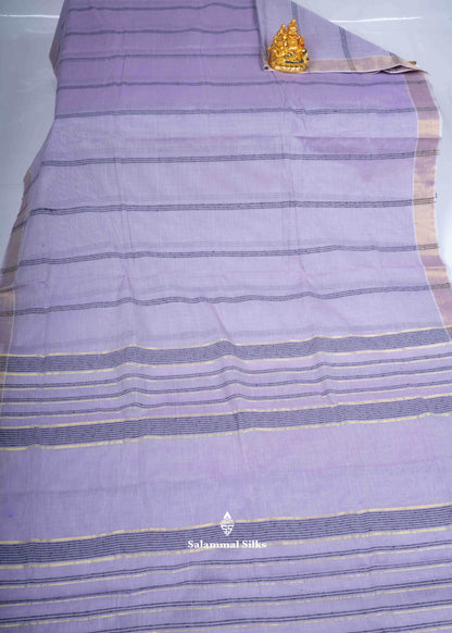 Light Lavender Beautiful Pure Cotton Saree With Blouse