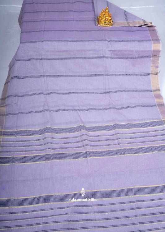 Light Lavender Beautiful Pure Cotton Saree With Blouse