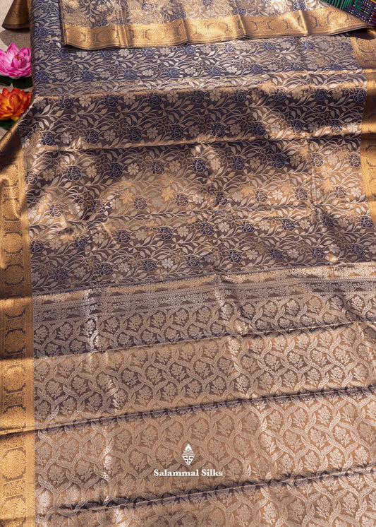 Olive Violet Fancy Semi Silk Saree