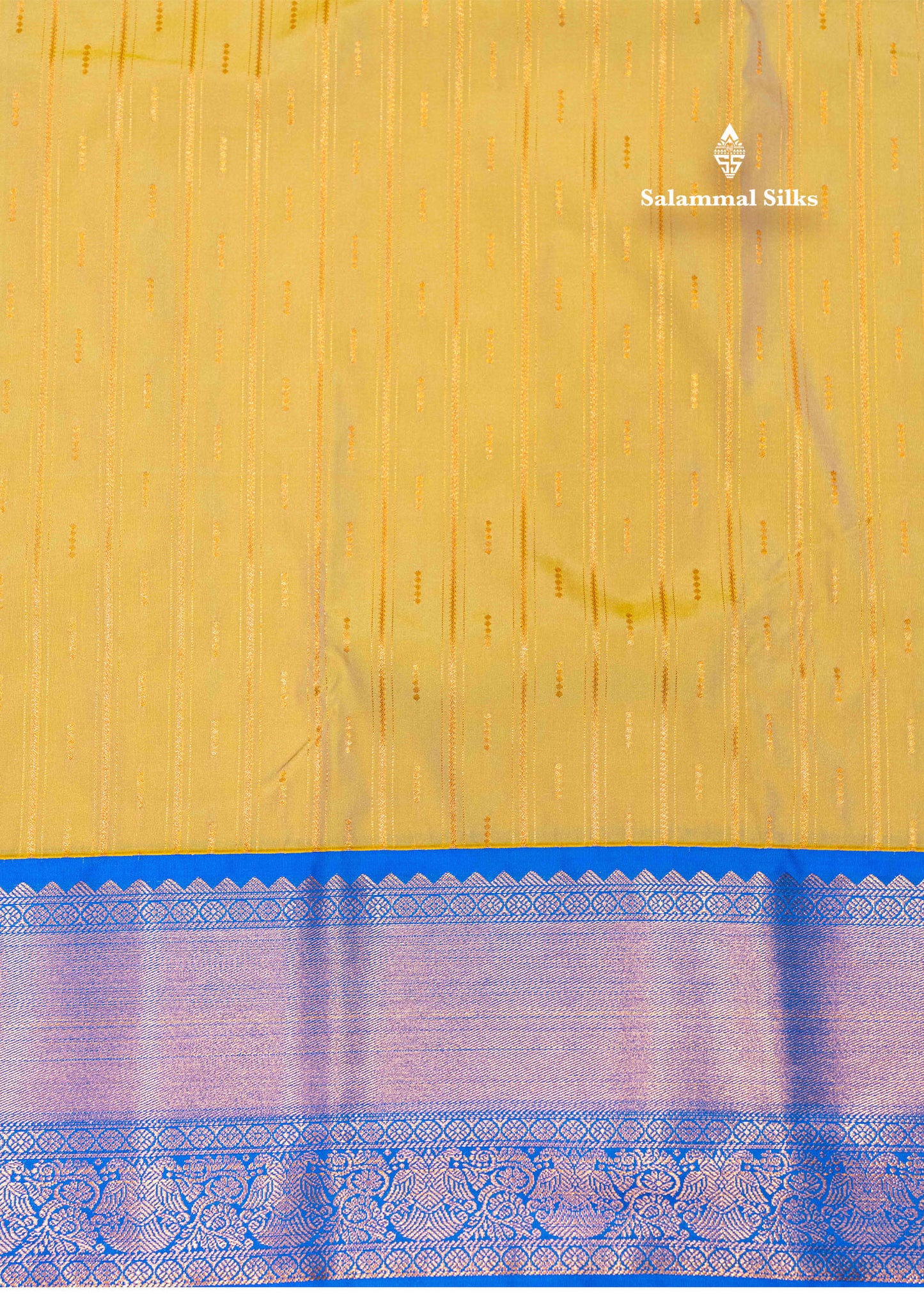 Sandal Colour Semi Silk Saree With Peacock Blue Copper Zari Border