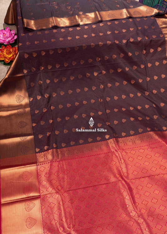 Violet Colour Semi Silk Saree With Pink Blouse