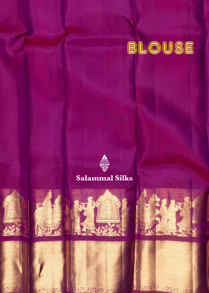 Magenta Colour Kanjivaram Pure Silk Saree with Pallakku Fancy Border
