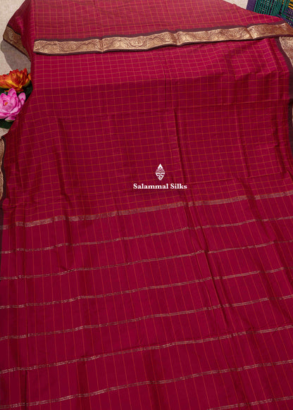 9 Yards Semi Silk Saree Green Colour with Bottle Green Border