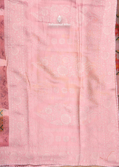 Pastal Blue Fancy Cotton Mix Saree With Thread Work Border