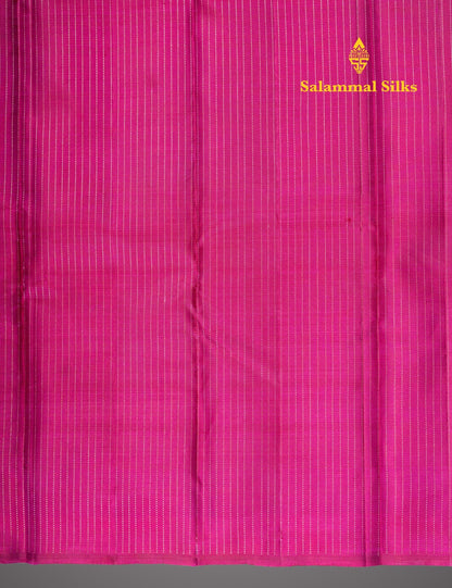 Kanjivaram Fancy Silk Saree Light Anantha Green  With Pink Blouse