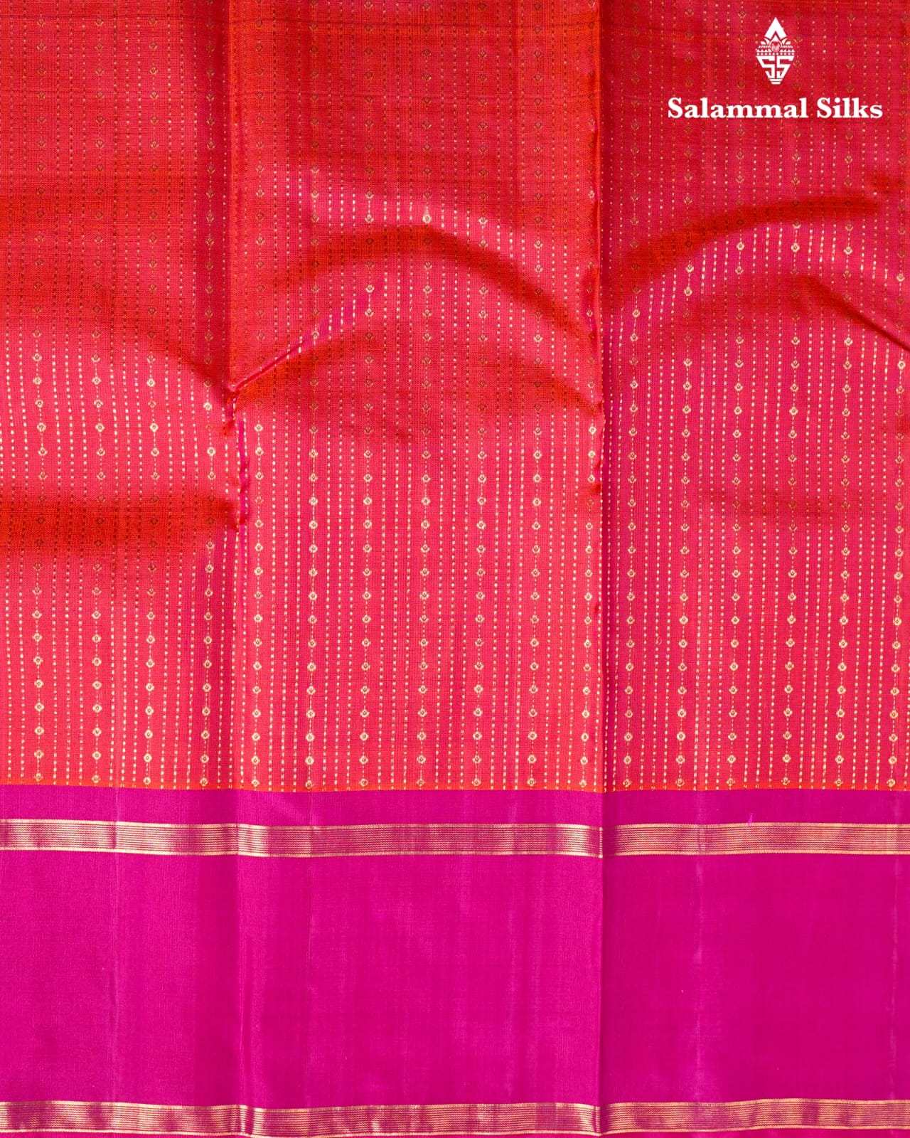 Pinkish Red Silk Saree With Magenta Border