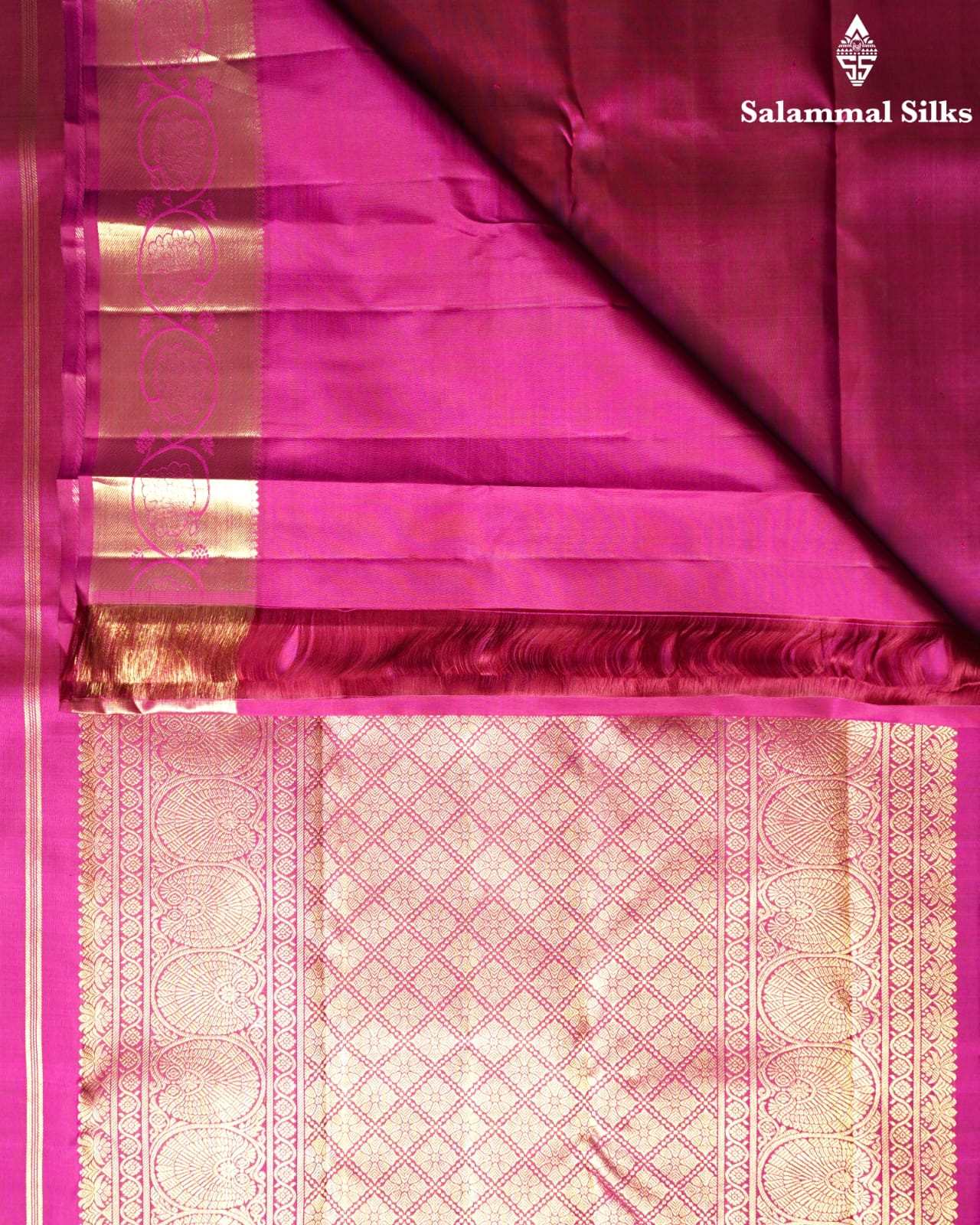 Pure Zari Magenta Kanjivaram Pure Silk Saree