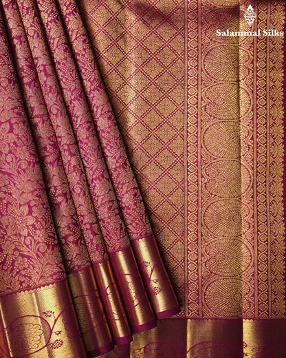 Pure Zari Magenta Kanjivaram Pure Silk Saree