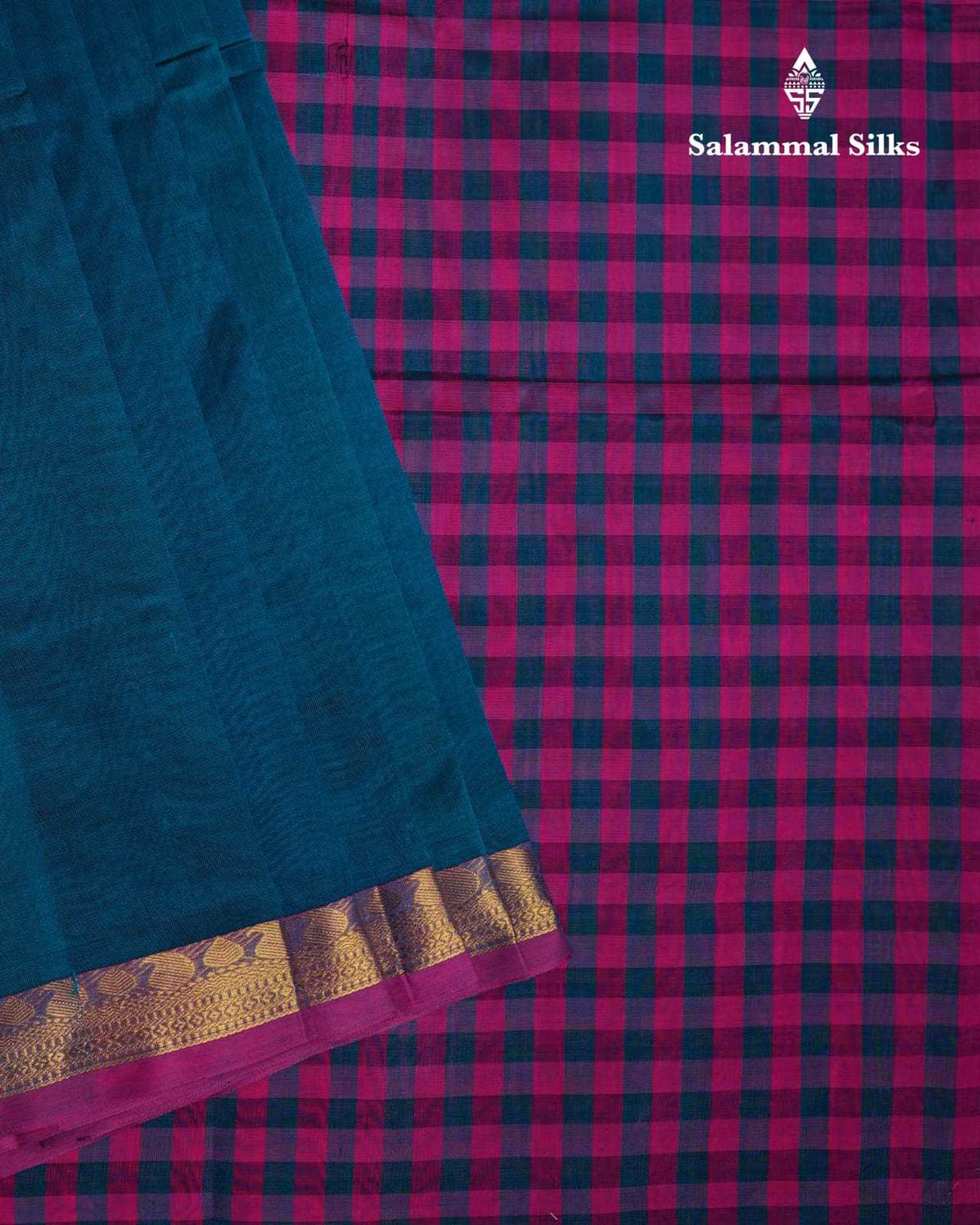 Peacock Green Plain Kanjivaram Pure Silk Cotton With Palum Pazam Blouse