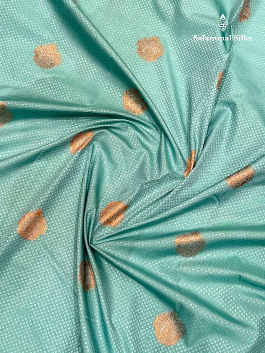 Embose Butta Light Ananda Semi Silk Saree With Copper Border