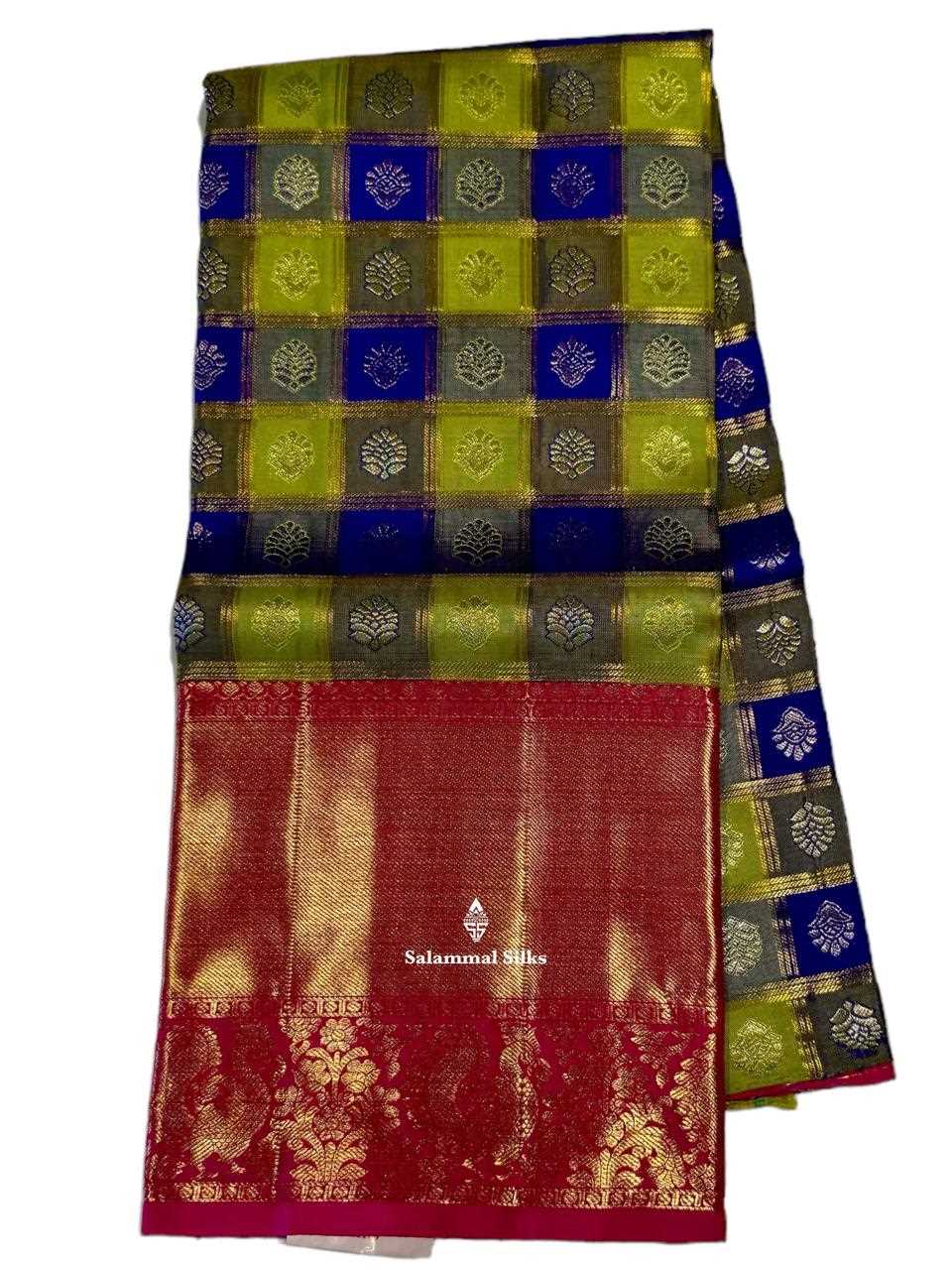 Pure Silk Pattu Pavadai (Palum pazam Checks ) With Pink Blouse 36"