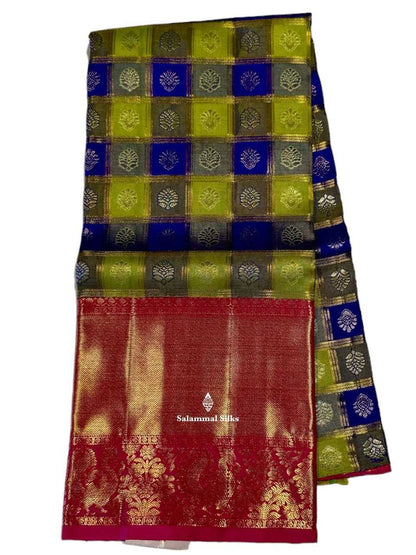 Pure Silk Pattu Pavadai (Palum pazam Checks ) With Pink Blouse 36"