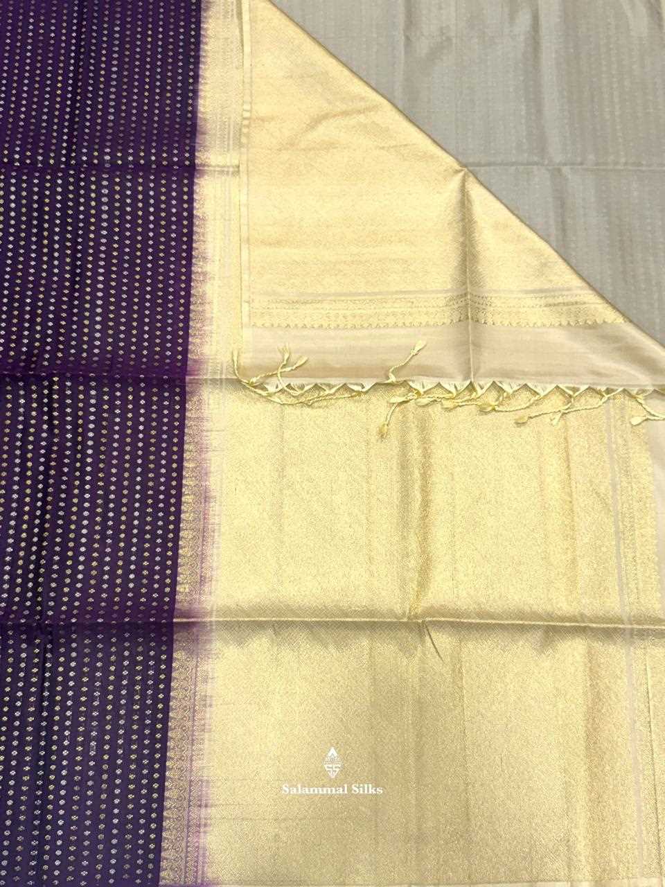 Dark Magenta Soft Silk Saree With Half White Blouse