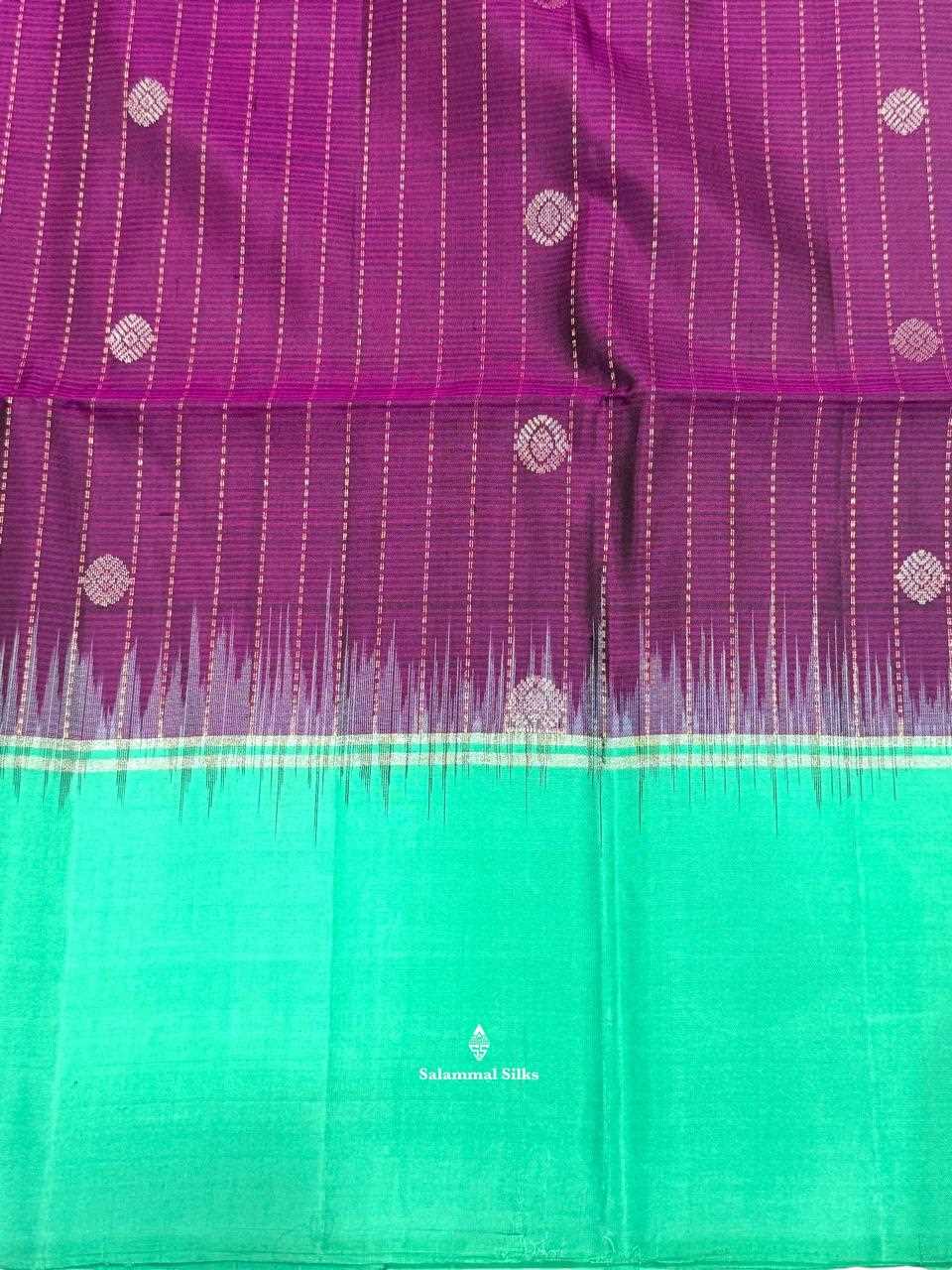 Magenta Soft Silk Saree With Sapphire Green Border